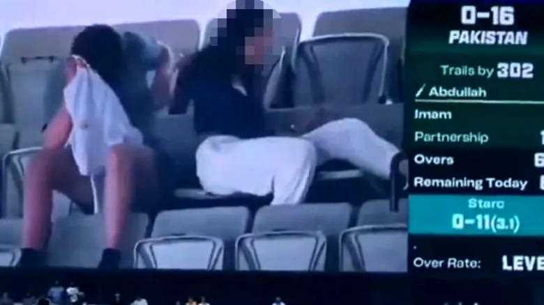 Cheeky couple shellshocked as their ‘ball tampering’ is exposed on big screen in front of everyone
