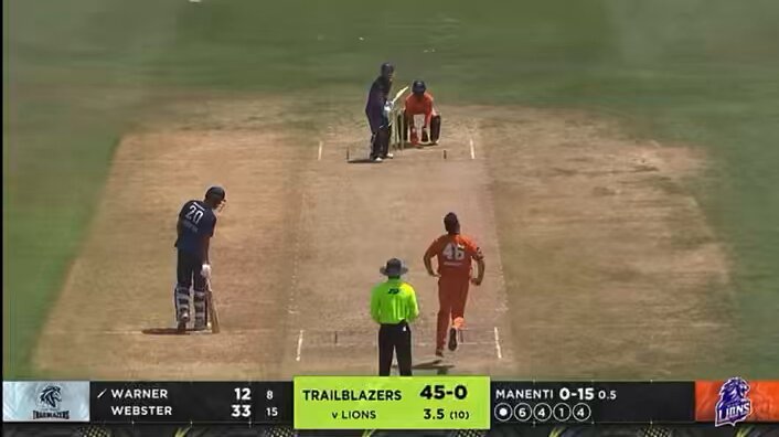 a cricket match is being played between trailblazers and lions .