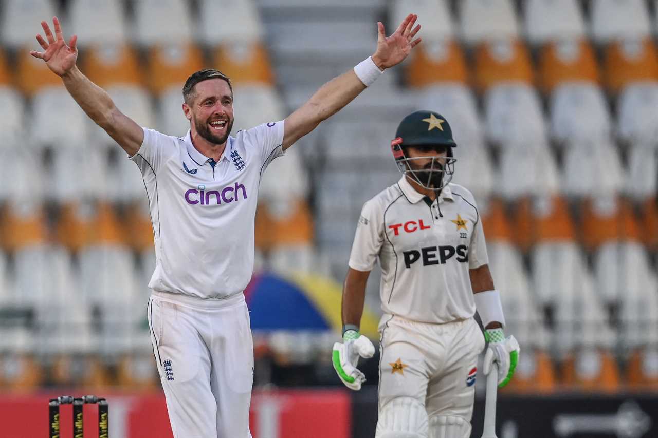 a cricket player wearing a cinch shirt celebrates a wicket