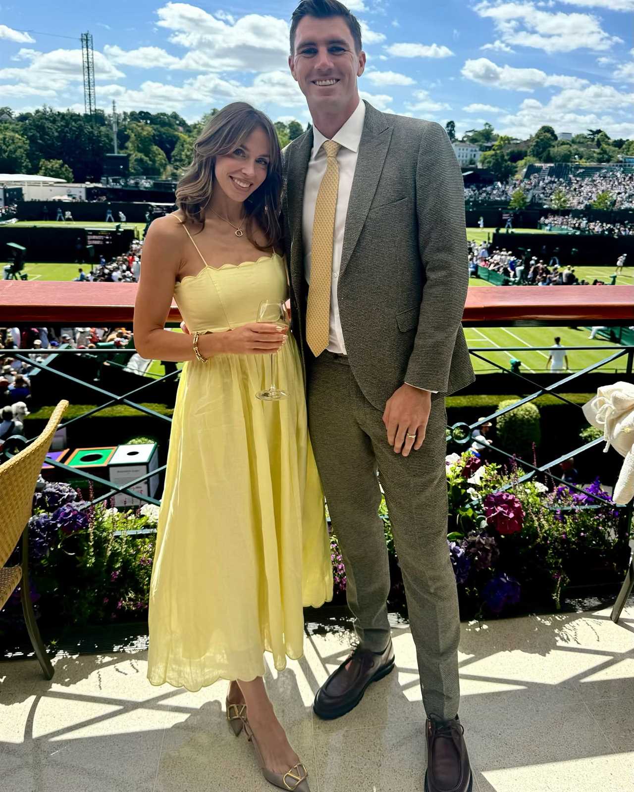 Pat and Becky Cummins at a tennis match.