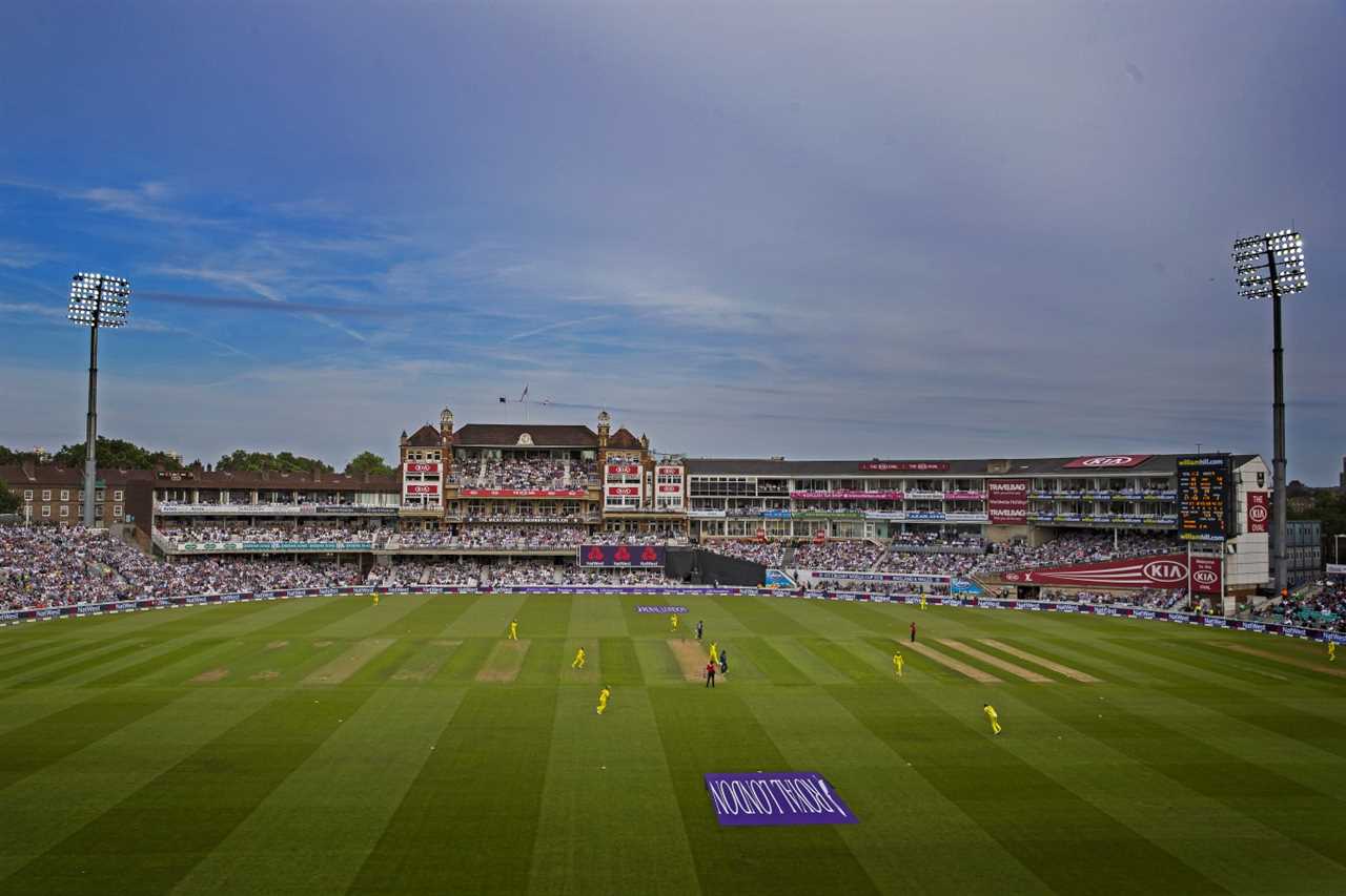 England wicketkeeper Jos Buttler walks after being caught by Kane Richardson as bowler Andrew Tye celebrates with captain Joe Root on 50 at the Oval Photograph By Marc Aspland The Times