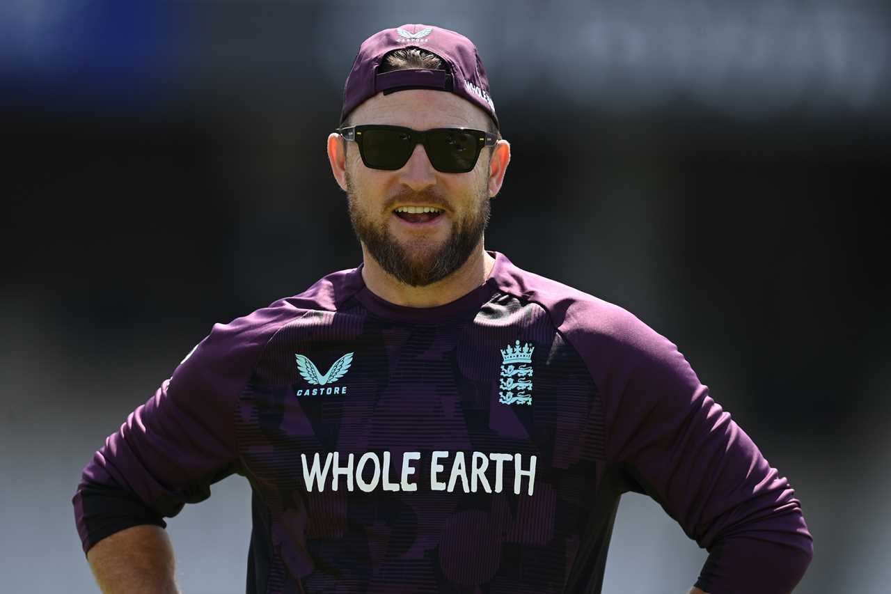 Brendon McCullum, England cricket coach, at a nets session.