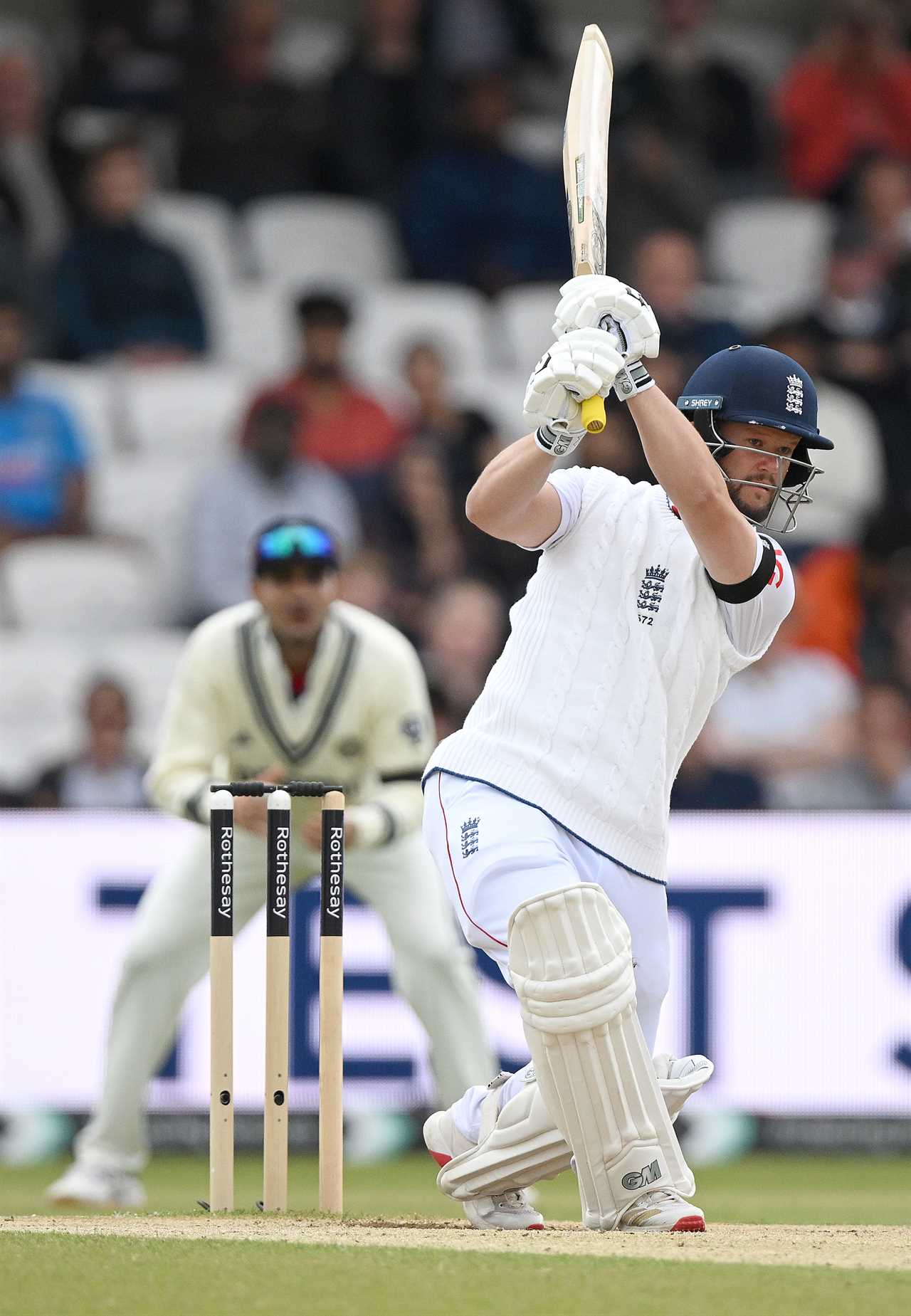 Ben Duckett of England batting during a cricket match.