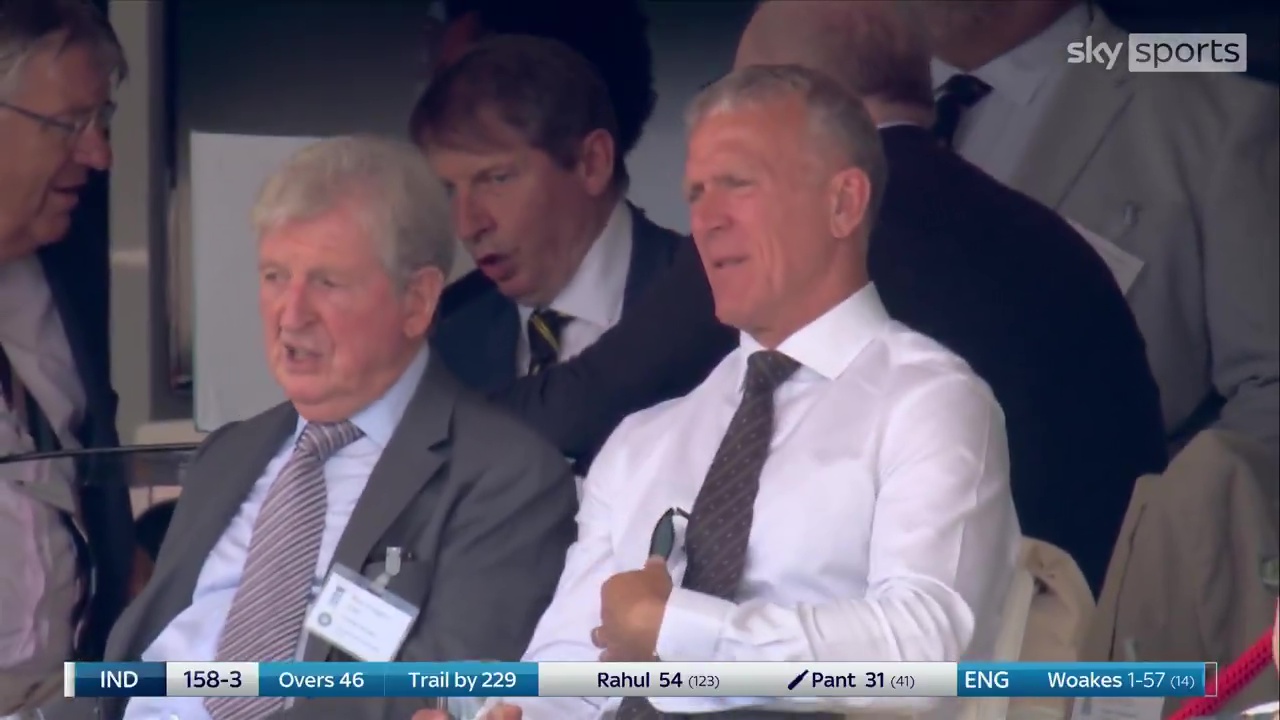 Roy Hodgson and Alec Stewart at a cricket match.
